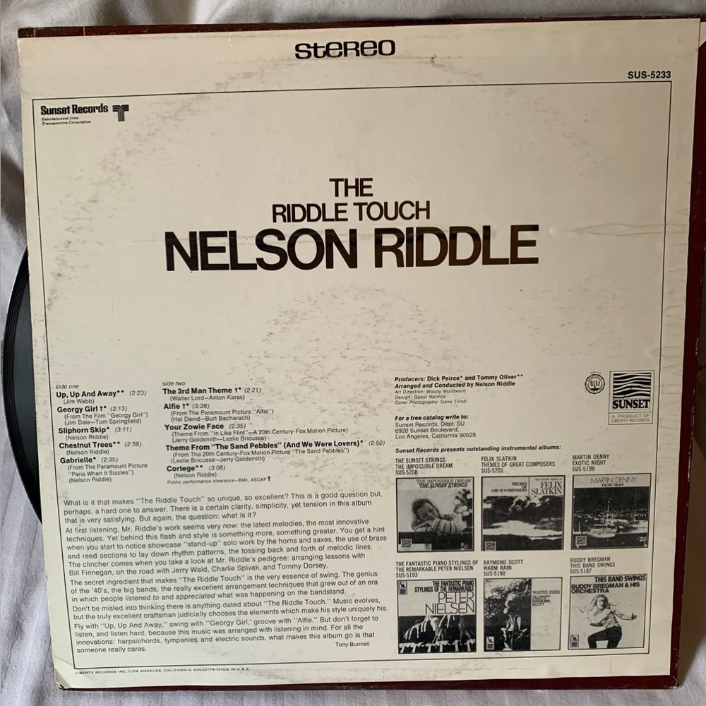 Nelson Riddle - The Riddle Touch - Picture 2 of 2